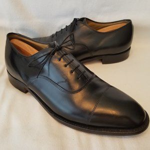 Johnston & Murphy Black Aristocraft Leather Cap Lace Up Dress Shoes Men's 11.5